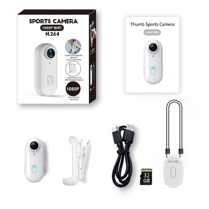 Caméra miniature NUISK : 128 Go, vidéo 4K POV, fixation magnétique