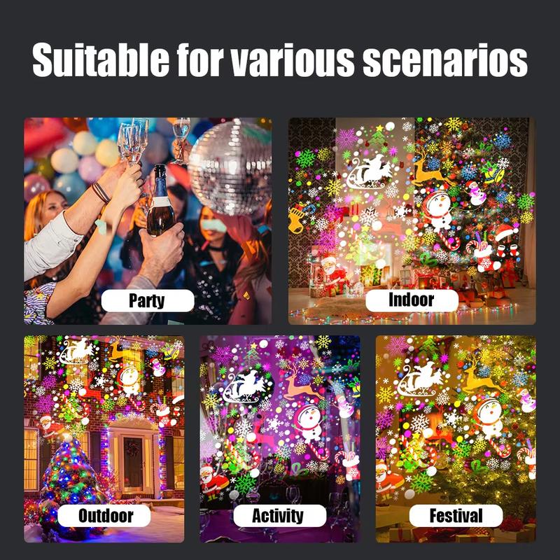 🎅Christmas Projection Lamp 5V/1A with 16 Patterns USB Powered for Home