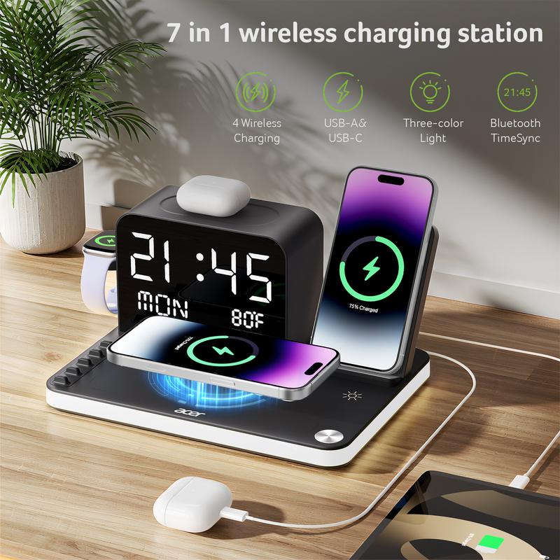 7-in-1 Acer Wireless Charging Station for Phone, Watch & AirPods