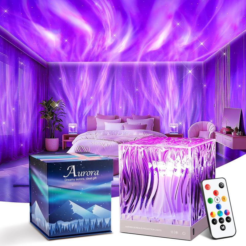 Bedroom ambient lighting, dimmable + remote control + timer space projector