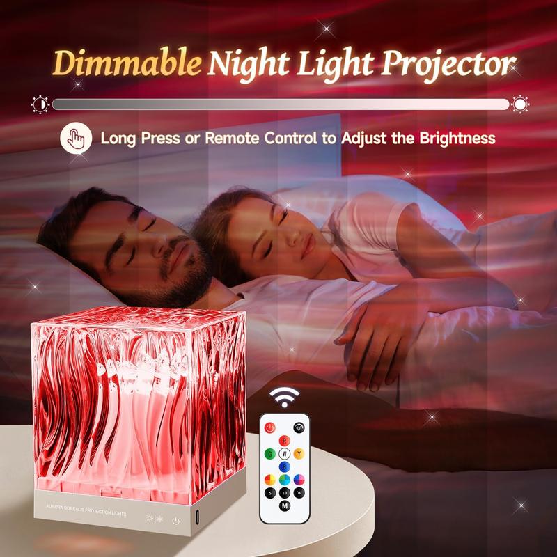 Bedroom ambient lighting, dimmable + remote control + timer space projector