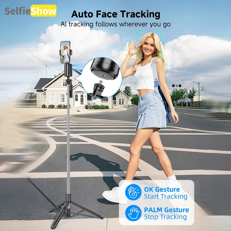Smart AI face recognition phone tripod, 360° rotation