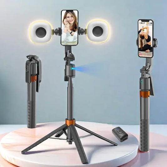 Trépied intelligent avec suivi du visage : rotation automatique à 360° pour les vlogs et les diffusions en direct