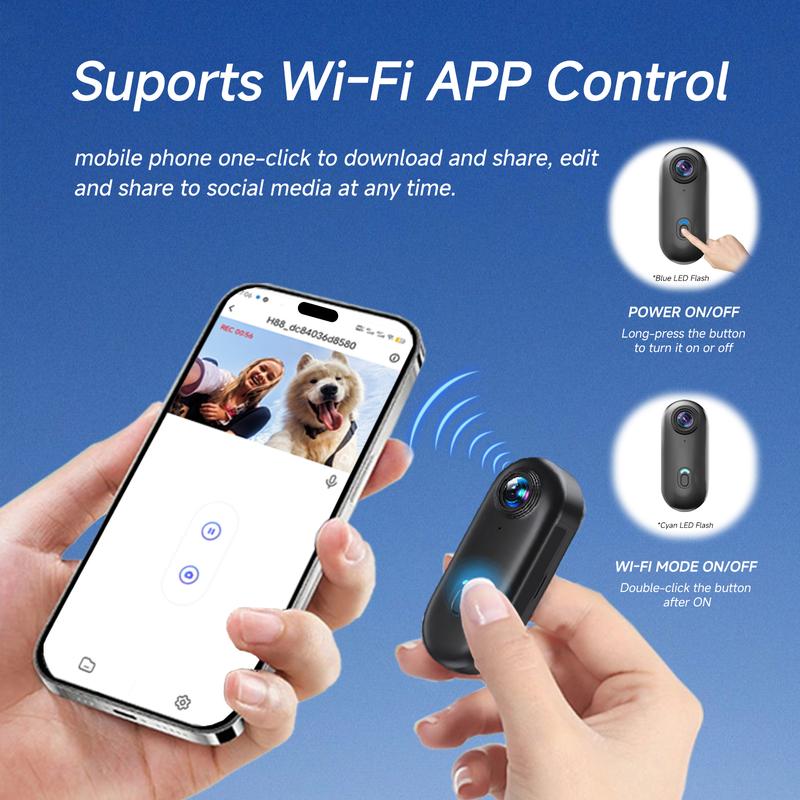 Caméra miniature NUISK : 128 Go, vidéo 4K POV, fixation magnétique