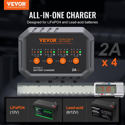 VEVOR 8A Smart Charger: Pro maintenance for LiFePO4 and Lead-Acid.