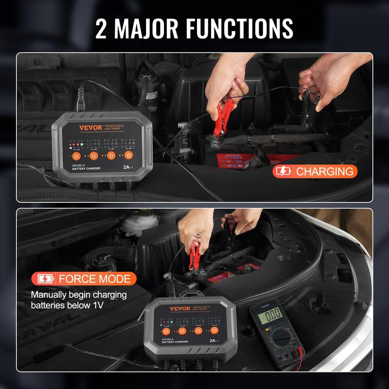 VEVOR 8A Smart Charger: Pro maintenance for LiFePO4 and Lead-Acid.