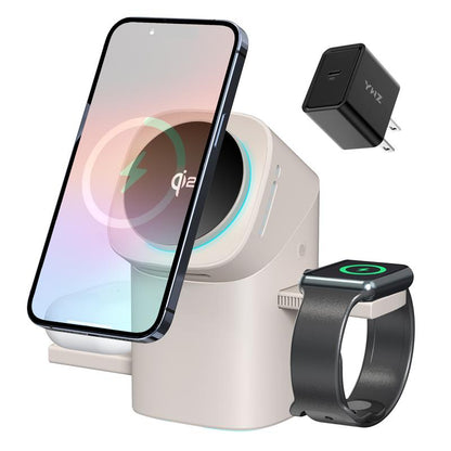 YWZ Qi2 3-in-1 Magnetic Wireless Charger for iPhone, Watch & AirPods