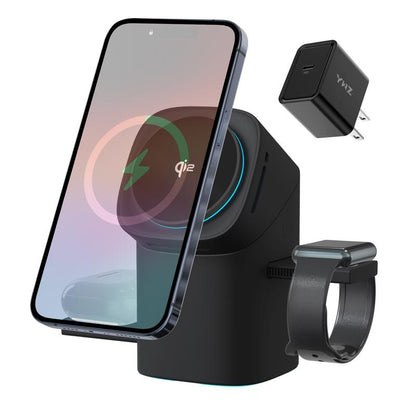 YWZ Qi2 3-in-1 Magnetic Wireless Charger for iPhone, Watch & AirPods