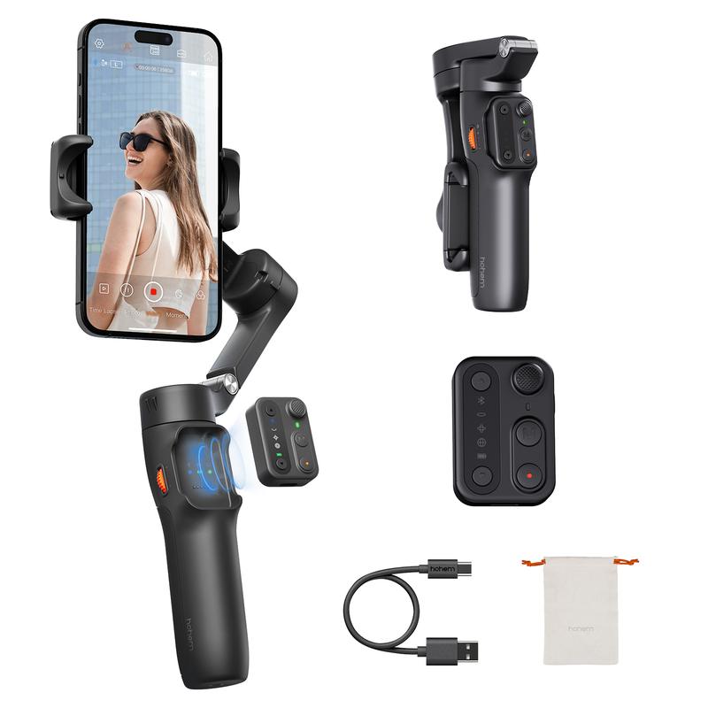 hohem iSteady X3 SE 3-Axis Gimbal Stabilizer: Foldable with Detachable Remote for iPhone 17 & Android
