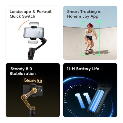 hohem iSteady X3 SE 3-Axis Gimbal Stabilizer: Foldable with Detachable Remote for iPhone 17 & Android