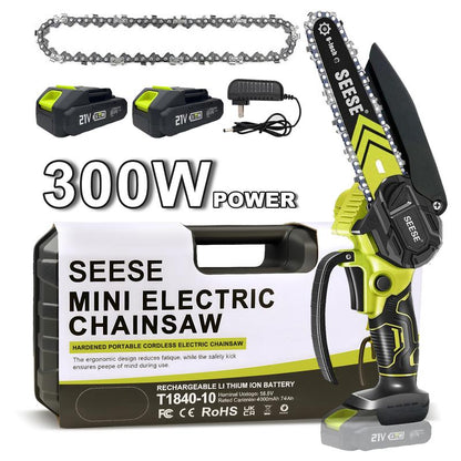 SEESE Brushless Mini Chainsaw — Cordless Portable Saw for Wood & Garden
